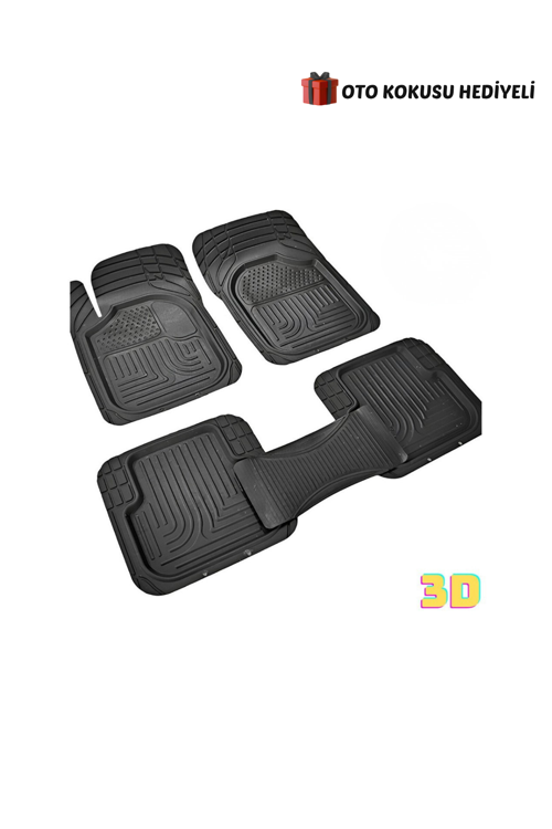 3D Universal Oto Paspas Her Araca Uygun Havuzlu 3D Oto Paspas Siyah Renk