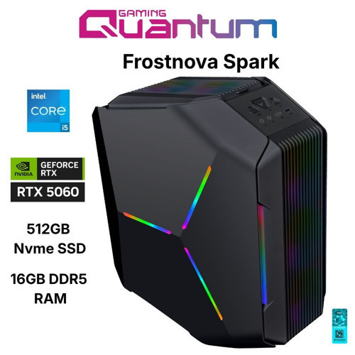 Frostnova Spark i5-14400F 16GB DDR5 512GB NVMe RTX5060 8GB Masaüstü Oyun Bilgisayarı