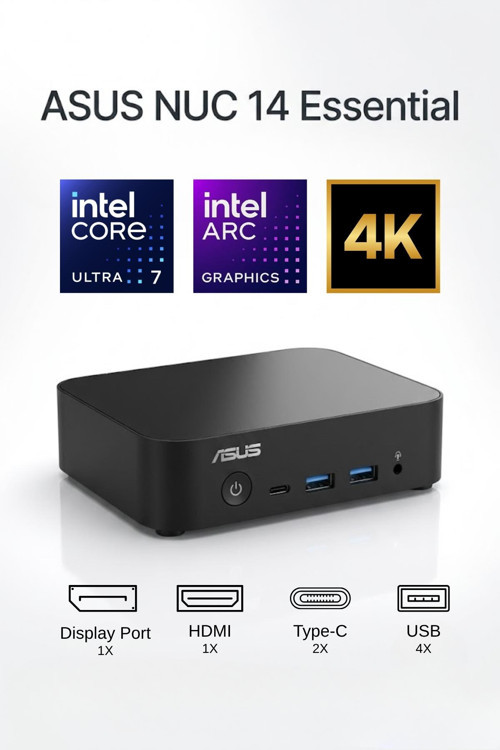 NUC14MNK97 NUC14 ESSENTIAL INTEL® PROCESSOR (RAM YOK DISC YOK)MASAÜSTÜPC