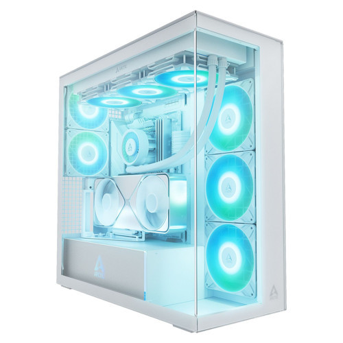 ARCTIC Xtender Vert.GPU White Tinted Glass ACPCC00017A E-ATX RGB Mirror Tempered Glass 5 Fan Beyaz Gaming Kasa