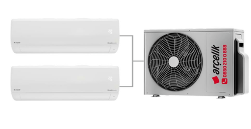 1+5 Multi Sistem 36100 Md Pro Dış Ünite (2 Adet 24 Btu Beyaz İç Üniteler) Duvar Tipi Klima