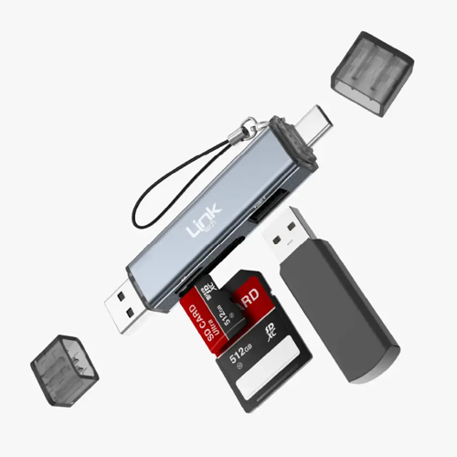 A208 3'ü 1 Arada (USB-A / USB-C, TF ve SD) Kart Okuyucu