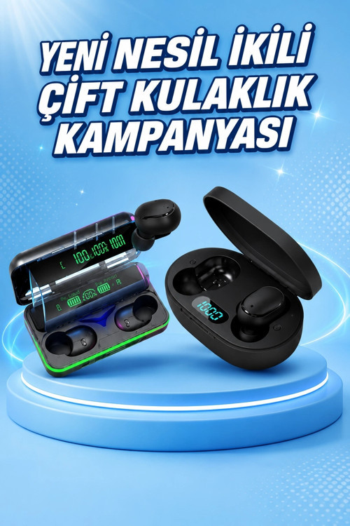İkili Bluetooth Kulaklık Dijital Göstergeli Uzun Pil Ömrü Yüksek Ses Kaliteli