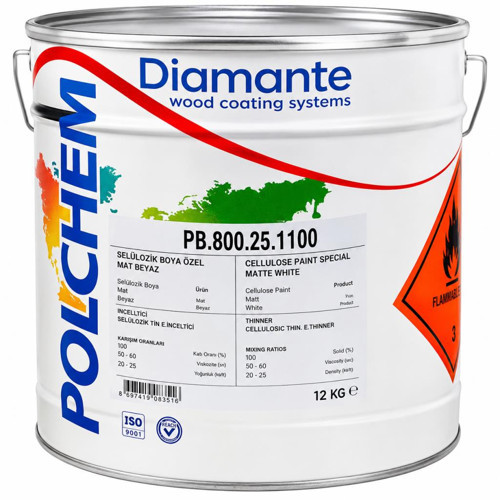 PB.800.25 Poliüretan Boya Mat Beyaz 12+6 Kg