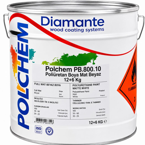 PB.800.10 Poliüretan Boya Full Mat Beyaz 12+6 Kg