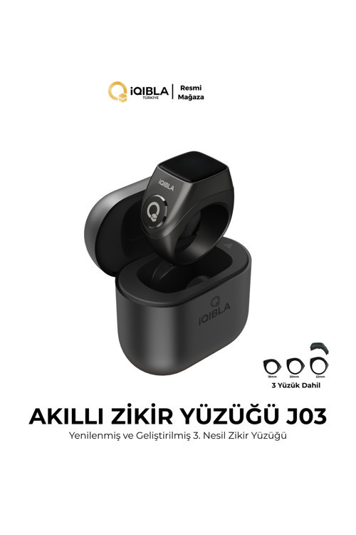 Smart Ring J03 Pro Akıllı Zikir Yüzüğü Siyah Renk