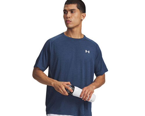 Ua Tech Textured Ss Erkek Antrenman Tişörtü 1382796-498 Mavi