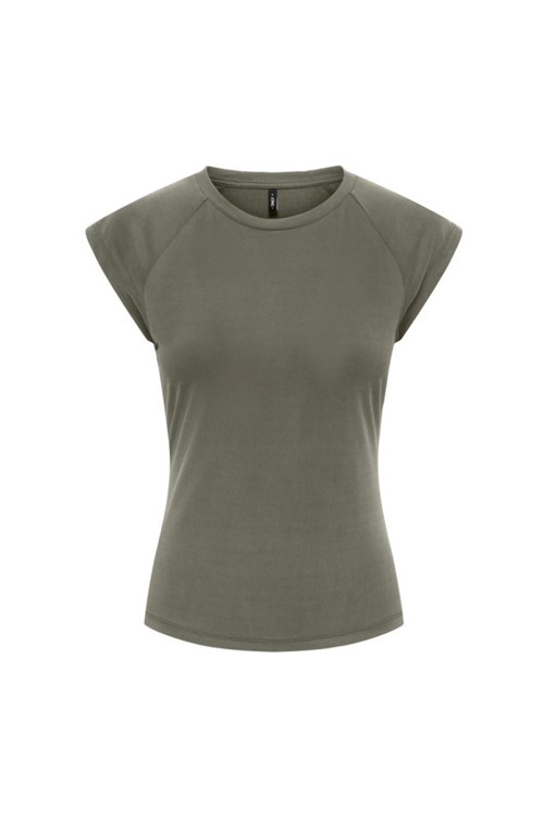 Onlhannah Slim Fit Bisiklet Yaka Bayan T Shirt 15375055 YEŞİL