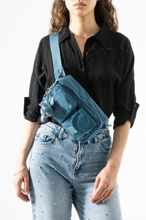 Unisex Bel Çantası Free Bag Klinkır Kumaş Postacı Omuz Çantası Fonksiyonel Kullanım Çapraz Askılı