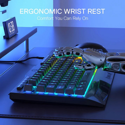 K525 104 Tuşlu Kablolu Rgb Membran Türkçe Oyun Klavyesi Mekanik Hissi Ve Smooth Linear Swit