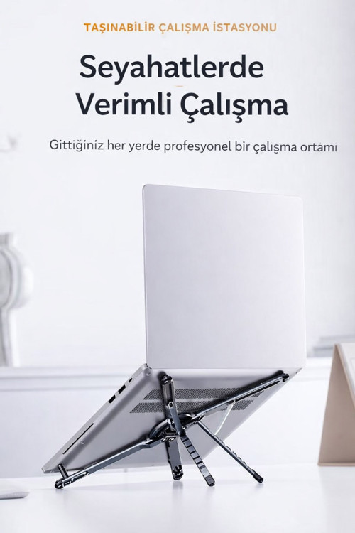3'ü 1 Arada MagSafe Uyumlu Alüminyum Stand - Selfie Çubuğu, Telefon, Tablet ve Laptop Tutucu