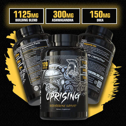 Uprising Test Booster Daa Aspartic Acid Maca Fenugreek Tongkat Ali Turkesteron Fadogia Agrestis 120 Caps