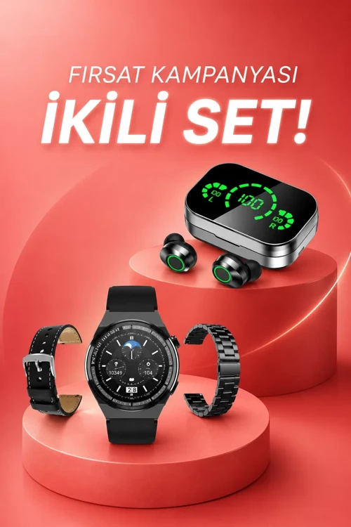 TWS Bluetooth Kulaklık ve Akıllı Saat Nabız Ölçer - Uzun Pil Ömrü