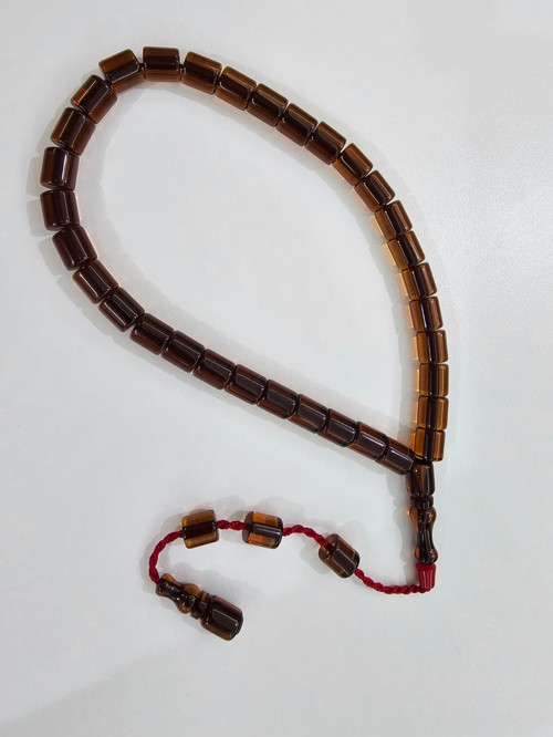 Zeyzun Usta İmzalı Sıkma Kehribar Tespih 10 x 9,3 mm