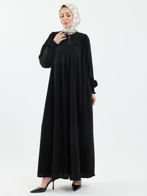 Lemra İpek Ferace Siyah - 9056