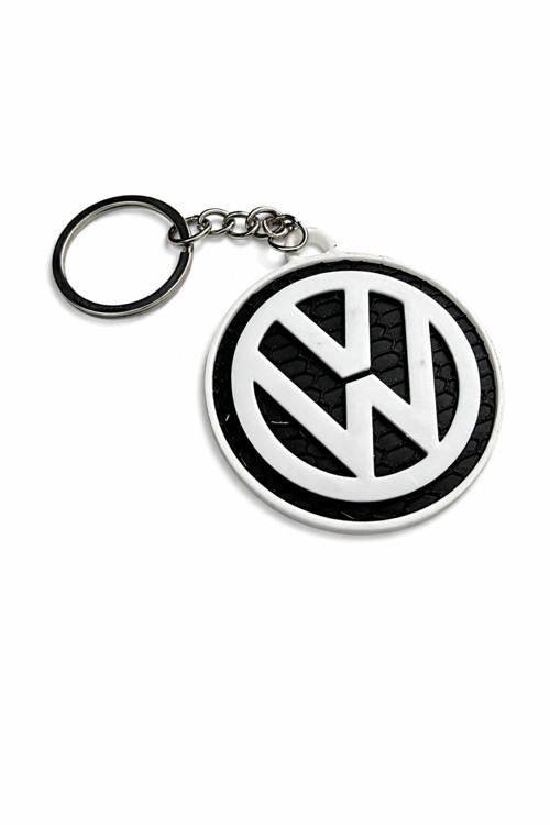 Volkswagen Logo Anahtarlık | Siyah Beyaz Kauçuk Tasarım | Araba Anahtarlığı | VW Aksesuar