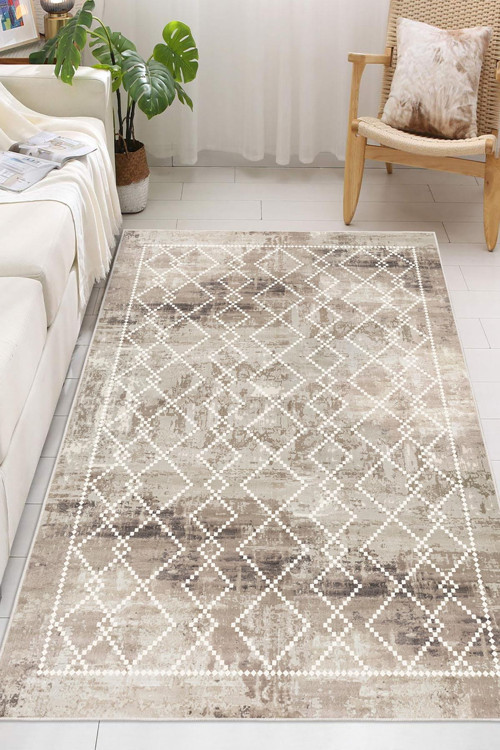 Kilim Desen Dekoratif Kaymaz Taban Yıkanabilir Dijital Baskılı Salon Halısı