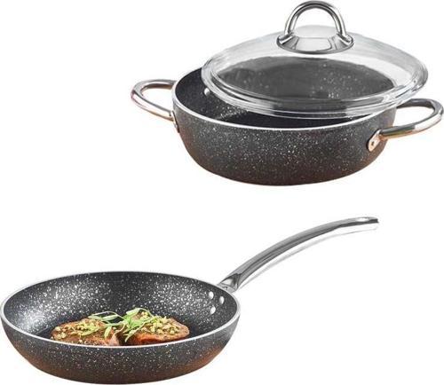 Granit Kısa Tencere ve Tava Seri 24 CM