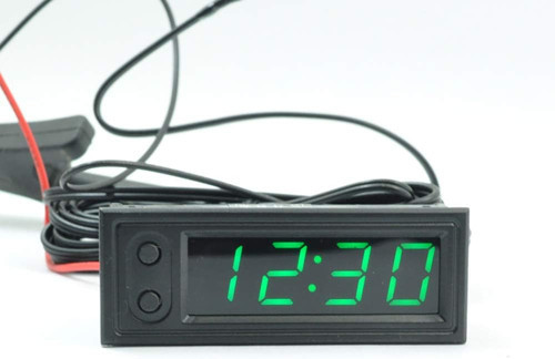 Dijital Termometre Voltmetre ve Saat Komponent Led 22mm Yeşil
