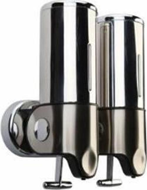 Xinda GS500S Çiftli Manuel Sıvı Sabunluk Paslanmaz Çelik 2x500ml