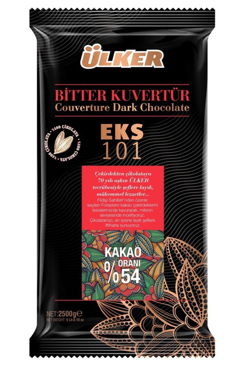 Bitter Kuvertür Çikolata %54 2,5 kg (Eks 101)