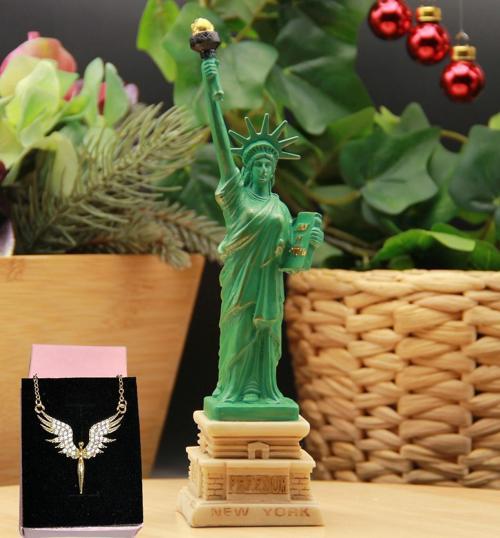 New York Özgürlük Heykeli Biblo & Kolye Hediye