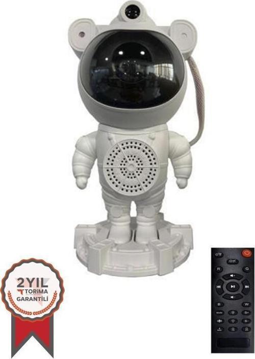 LW-66 Beyaz Astronot Kumandalı Bluetooth Hoparlör Müzik Çalar