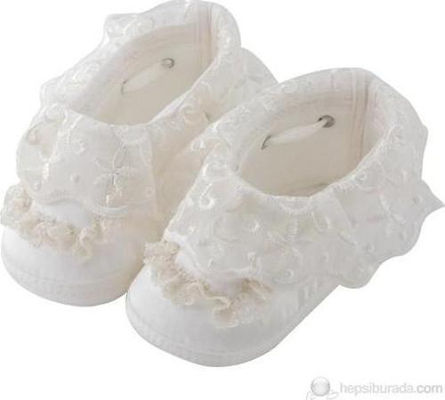 Babyjem Saten Tüllü Kız Patik 1 No 0-4 Ay / Ekru