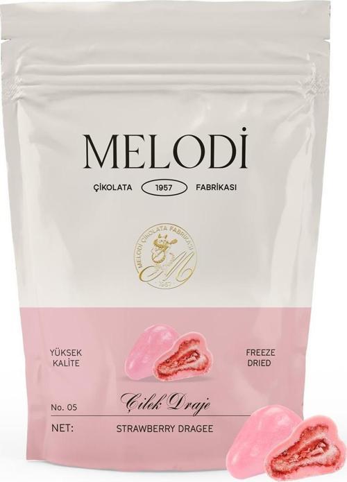Beyaz Çikolata Kaplı Çilek Draje (Pembe) 80 gr