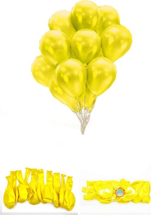 Metalik Parlak Renkli 10'lu Paketli Balon 12 Inç - Sarı