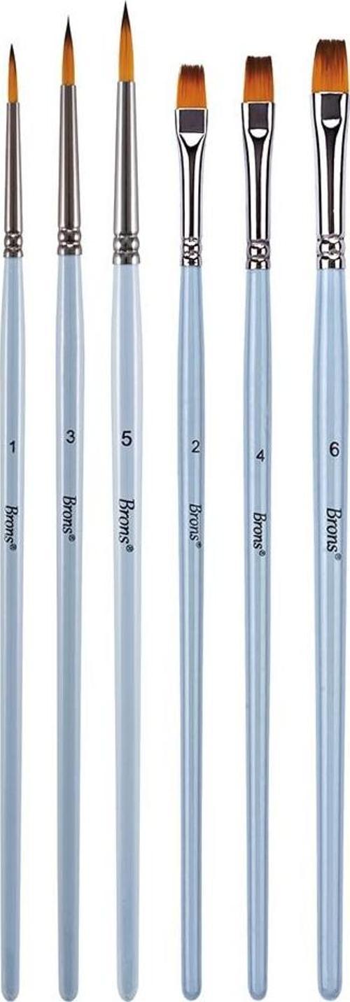 Blister Fırça Set 4 ( 123 Seri No:1-3-5 Kısa Sap-200F Seri No: 4-6-8 Kısa Sap) BR-2203