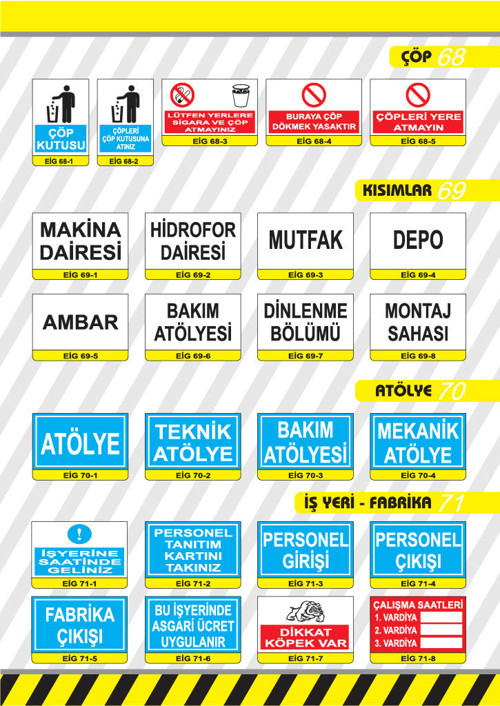 PVC 0,50 mm PERSONEL ÇIKIŞI İkaz Levhası - (2 Adet)