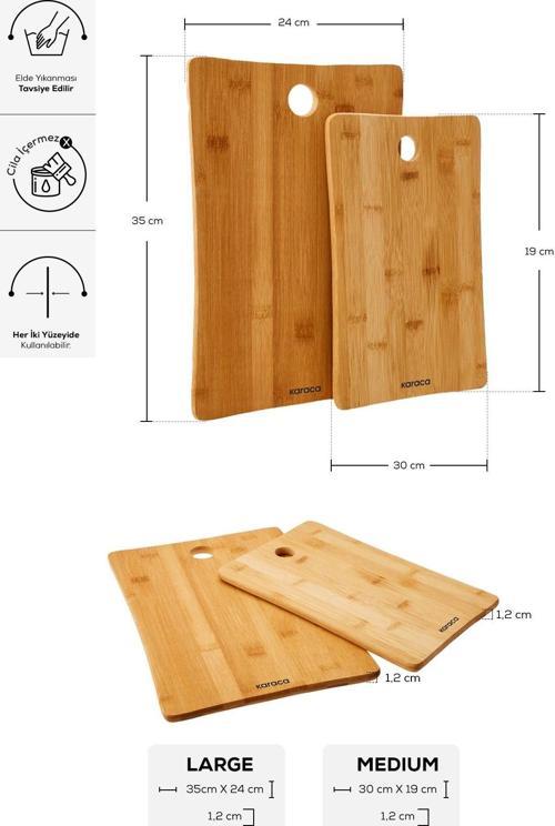 Bamboo 2'li Bambu Kesme Tahtası 30/35 Cm