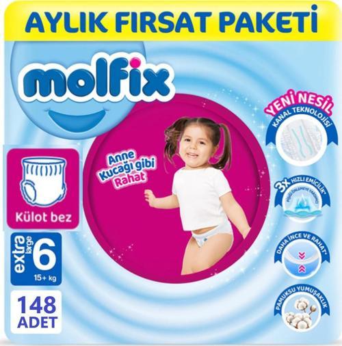 6 Numara Külot Bebek Bezi 148 Adet