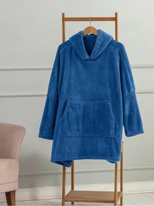 Wellsoft Kapşonlu Giyilebilir Tv Battaniyesi Unisex Over Size