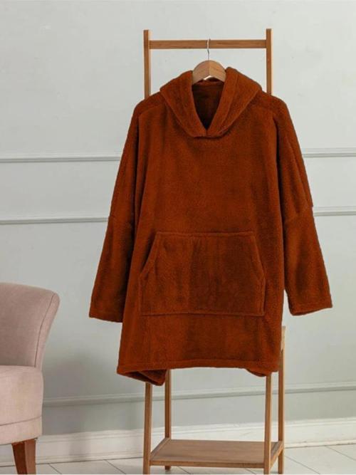 Wellsoft Kapşonlu Giyilebilir Tv Battaniyesi Unisex Over Size