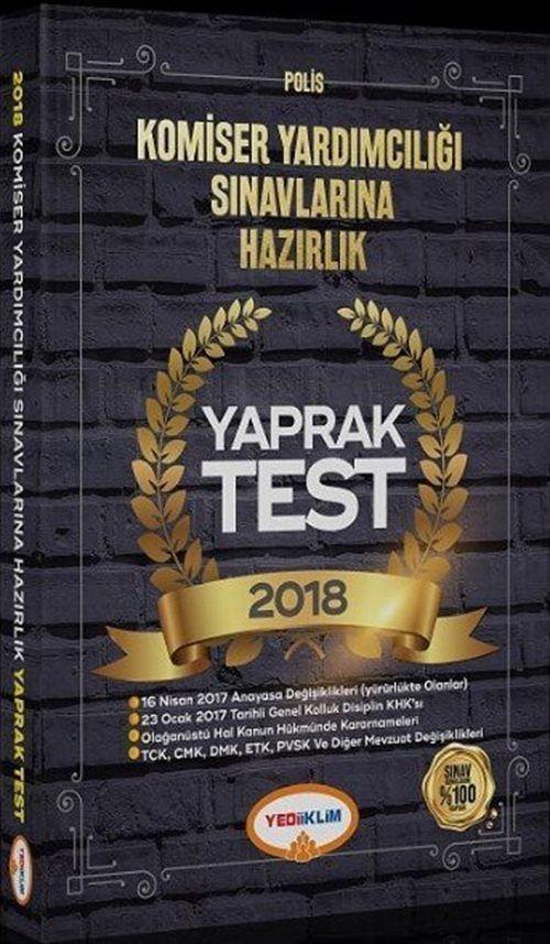 2018 Komiser Yardımcılığı Sınavlarına Hazırlık Yaprak Test