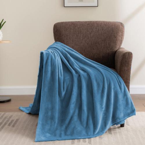 Wellsoft Battaniye Televizyon Battaniyesi Peluş Polar Battaniye Çift Kişilik 220x230 İndigo