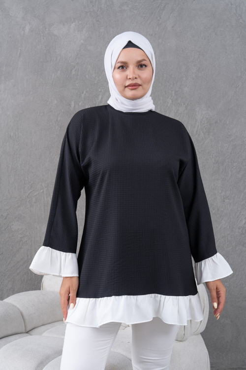 Garnili Fırfırlı Salaş Tunik