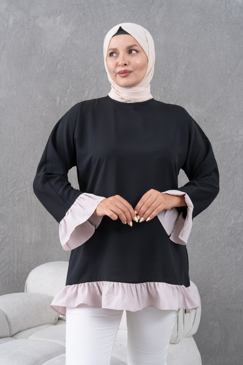 Garnili Fırfırlı Salaş Tunik