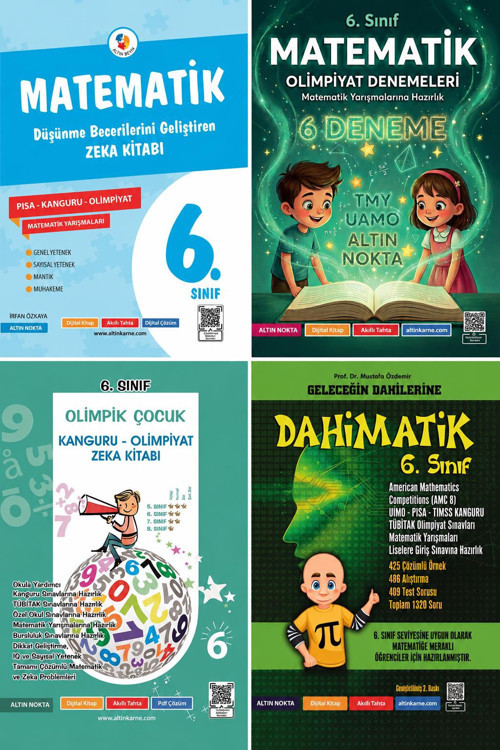 Altın Nokta Yayınları 6.Sınıf Bilsem-Kanguru-Olimpiyat Sınavlarına Hazırlık Seti(4 Kitap)