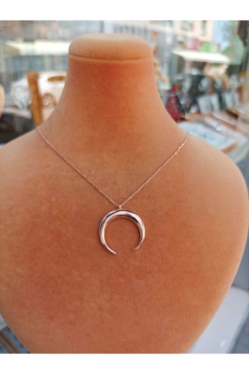 Aşkın Hilal Modeli Gümüş Kolye