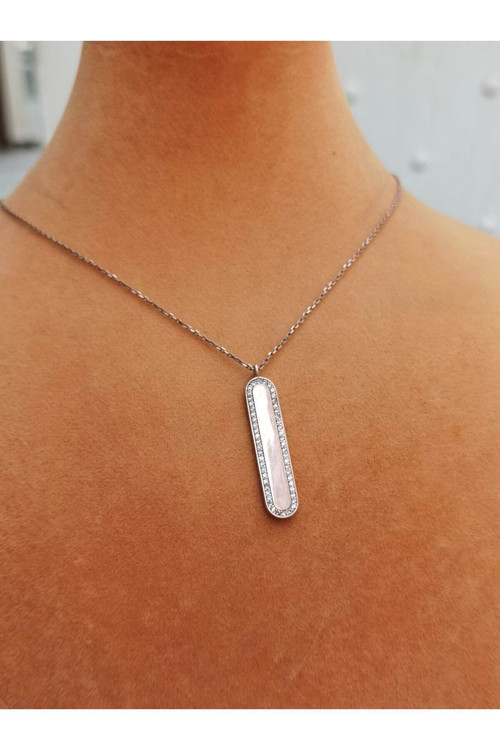 Isim Yazılacak Plaket Gümüş Kolye