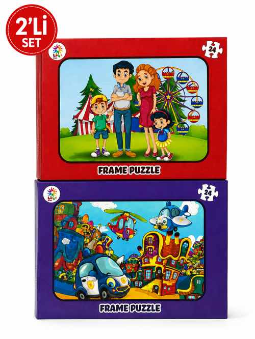 🧩 2’li Frame Puzzle Seti – 24 Parça Eğitici Çocuk Yapbozu