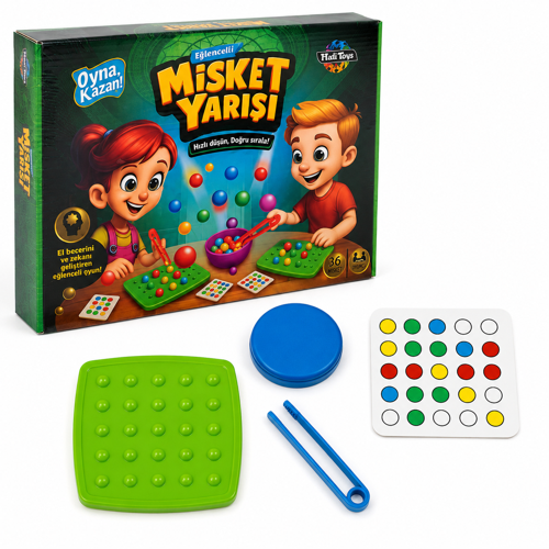 Misket Yarışı Eğitici Zeka Oyunu 36 Misketli 2 Kişilik