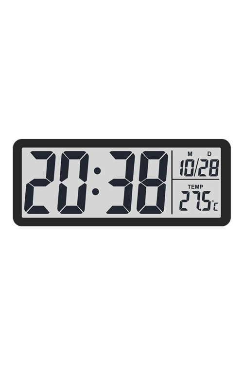 LCD Ekranlı Modern Tasarım Dijital Duvar Saati USB Pilli Zaman Tarih Sıcaklık Saat Gösterimi 20x8cm