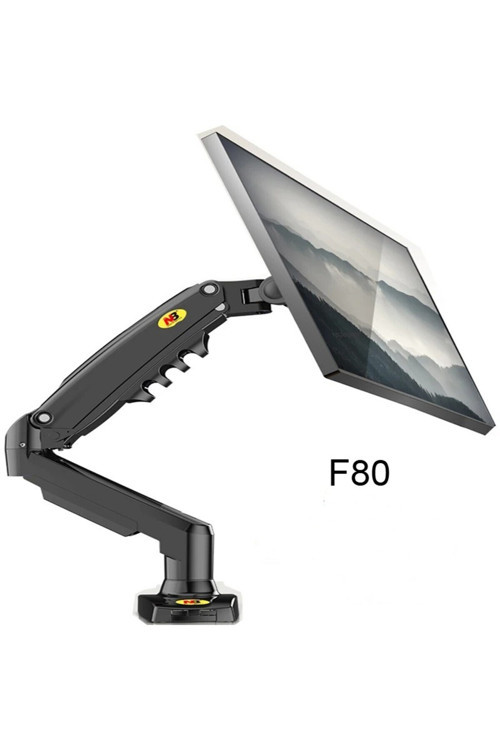 NB F80 Yeni Tek Kol Amortisörlü Led /Lcd Vesa Monitör Standı Tutucu 17-27" 360° Dönebilir 2-9 Kg Şık
