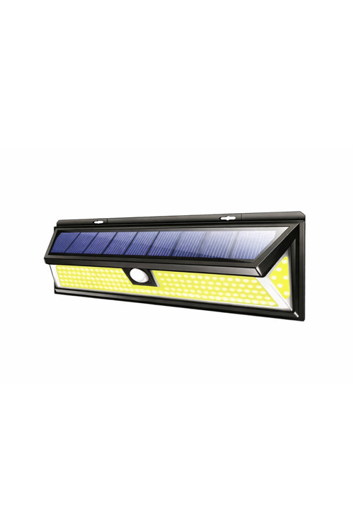 MDSTECH 180 LED Gunes Enerjili Duvar Lambasi Kumandali Hareket Sensorlu IP65 Dis Mekan