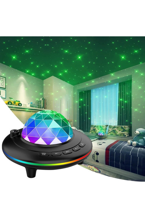 Galaxy Projeksiyon Parti Işığı Bluetooth Hoparlörlü Kumandalı Gece Lambası
