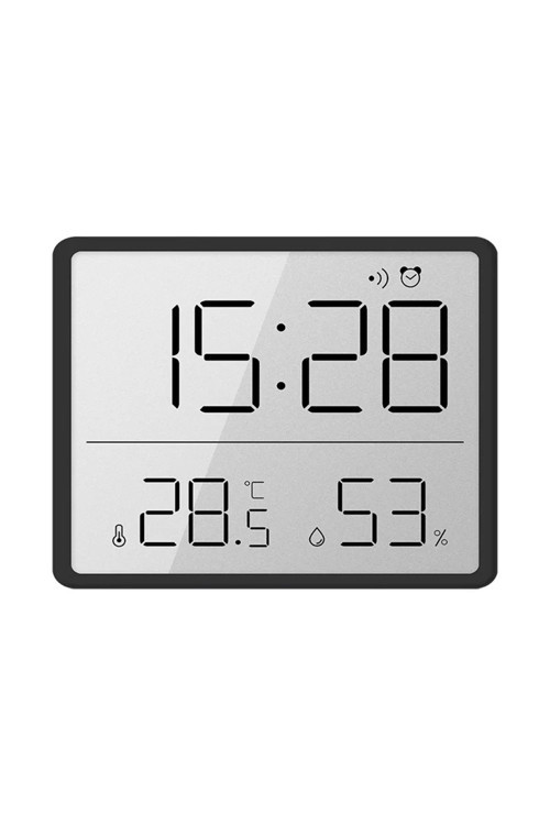 MDSTECH Mıknatıslı LCD Dijital Saat Alarm | Sıcaklık Nem Göstergeli | Buzdolabı / Masa Saati | Pilli